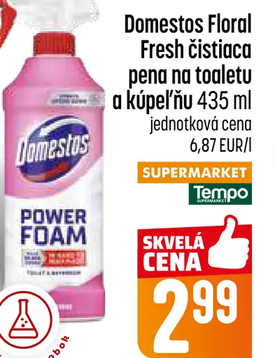 Domestos Floral Fresh čistiaca pena na toaletu a kúpeľňu