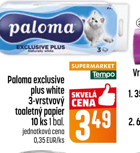Paloma exclusive plus 3-vrstvový toaletný papier