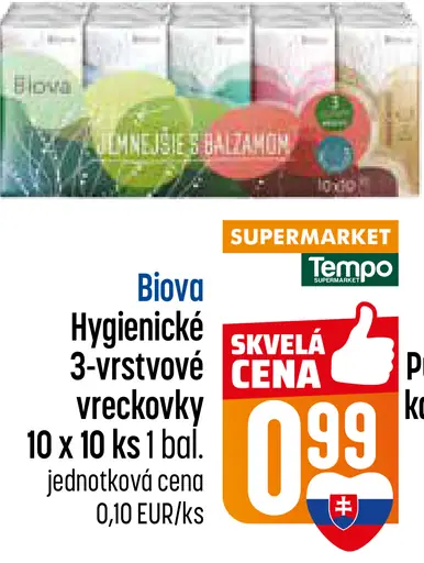 Biova hygienické vreckovky 3-vrstvové