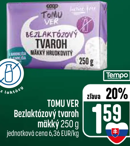 TOMU VER Bezlaktózový tvaroh mäkký