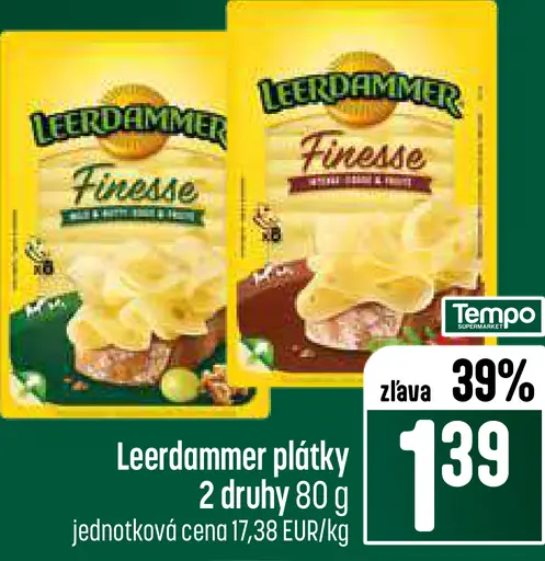 Leerdammer Finesse plátky syra