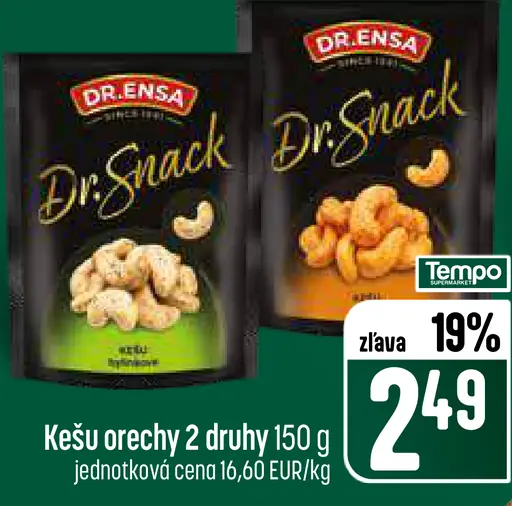 Dr. Ensa Dr. Snack kešu orechy 2 druhy