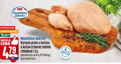 Mamičkine dobroty Kuracie prsia s kosťou a kožou a horné stehná chladené