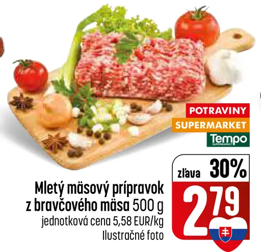 Mletý mäsový prípravok z bravčového mäsa