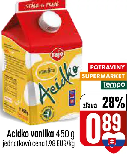 Rajo Acidko vanilka kyslomliečny nápoj