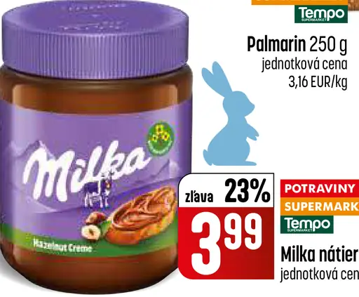 Milka nátierka lieskovooriešková čokoládová