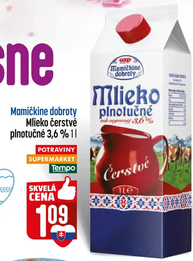 Mamičkine dobroty Mlieko čerstvé plnotučné 3,6%