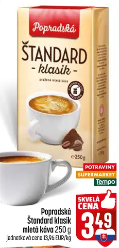 Popradská Štandard klasik mletá káva