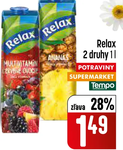 Relax ovocný nápoj rôzne druhy