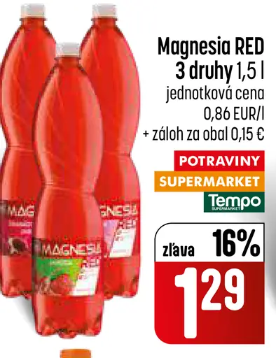 Magnesia Red ochutená minerálna voda
