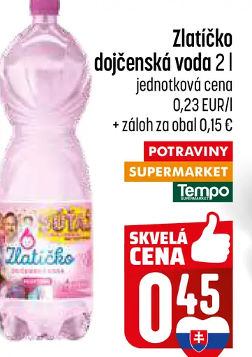 Zlatíčko dojčenská voda