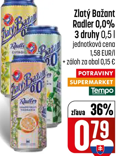 Zlatý Bažant Radler 0,0%