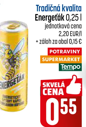 Tradičná kvalita Energetický nápoj plechovka