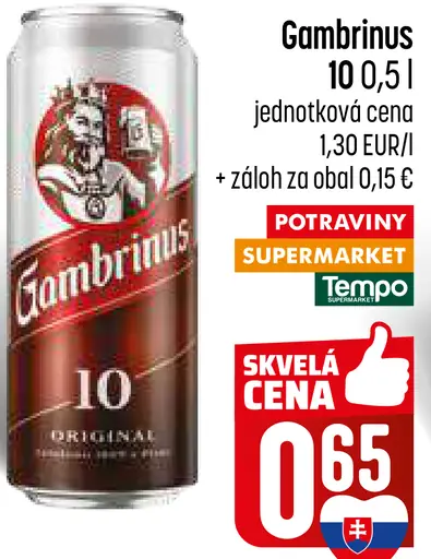 Gambrinus 10 plechovka