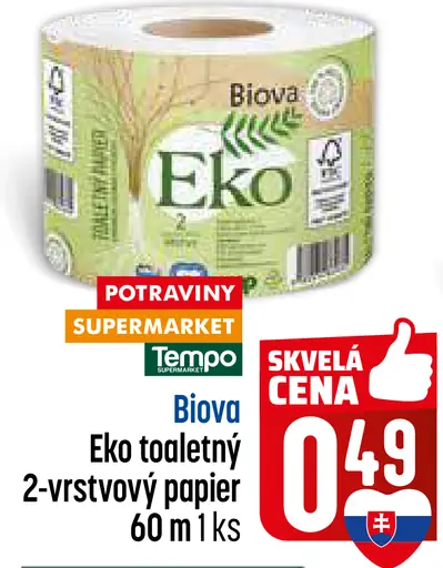Biova Papier toaletný Eko 2-vrstvový