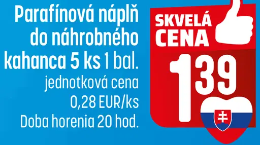 Parafínová náplň do náhrobného kahanca