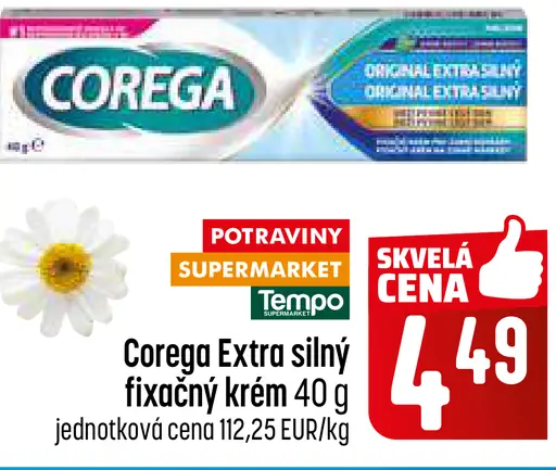 Corega Svieži extra silný fixačný krém na zubné náhrady mätový