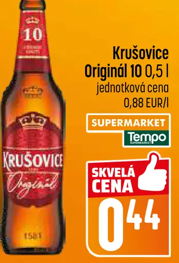 Krušovice Original 10 pivo fľaša