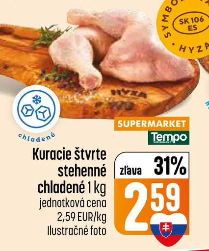 Kuracie štvrté stehnenné chladené