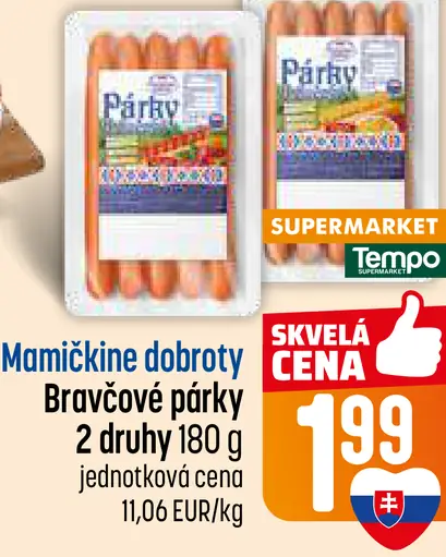 Mamičkine dobroty Bravčové párky 2 druhy