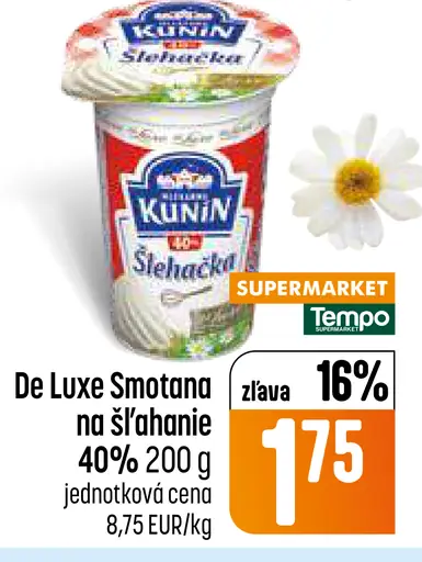 Kunin De Luxe Smotana na šľahanie 40%