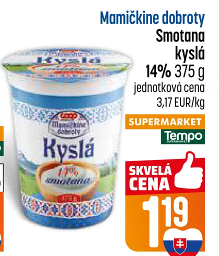 Mamičkine dobroty Smotana kyslá 14%