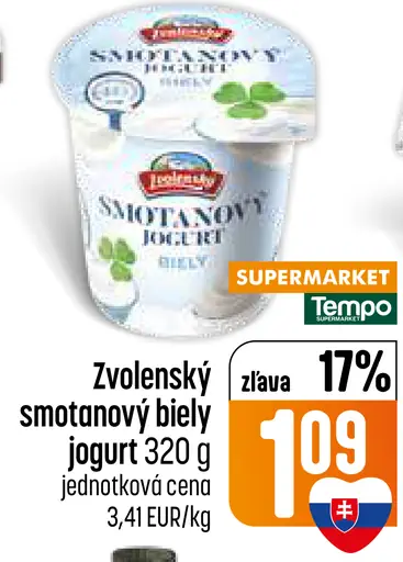 Tempo Zvolenský smotanový biely jogurt
