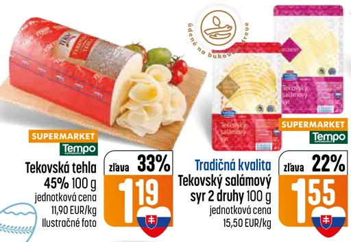 Tempo Tekovský syr tehla 45%