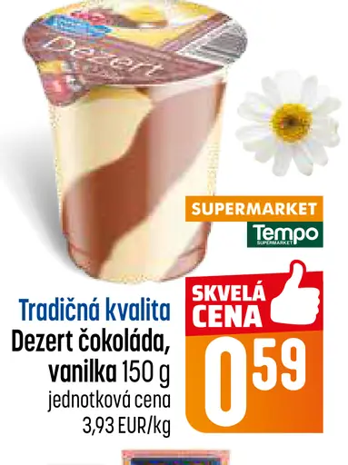 Tempo Tradičná kvalita dezert čokoláda, vanilka
