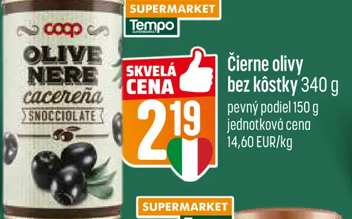 COOP Olive nere cacciola olivy bez kôstky v náleve