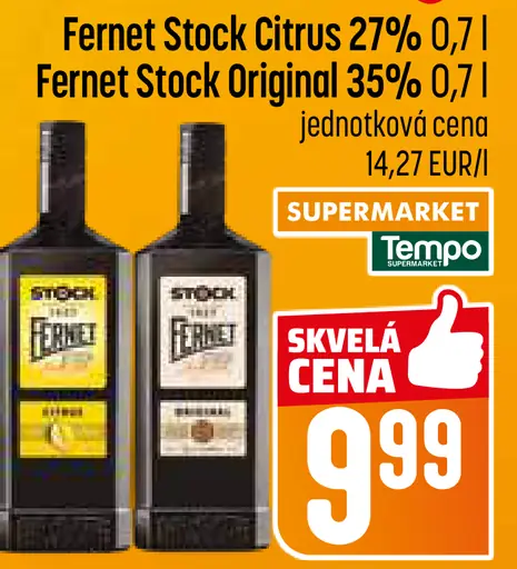 Fernet Stock Citrus 27% likér
