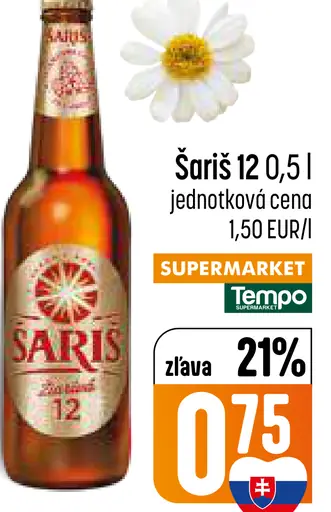 Šariš 12 pivo fľaša