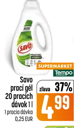 Savo prací gél na 20 pracích dávok