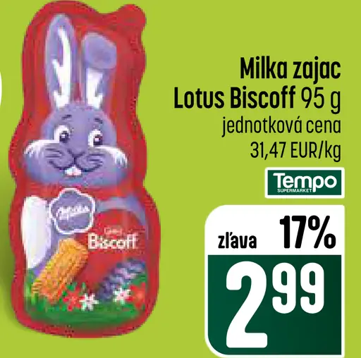 Milka zajac Lotus Biscoff