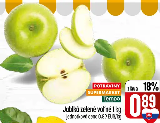 Jablká zelené voľné