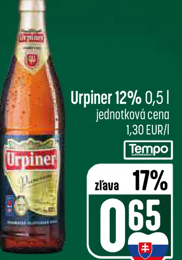 Urpiner pivo 12 % fľašové