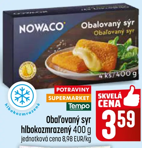 Nowaco Obalovaný syr hlbokozmrazený