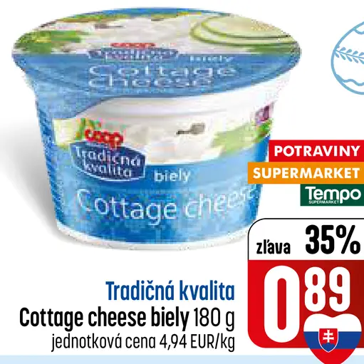 Tradícia kvalita Cottage cheese biely
