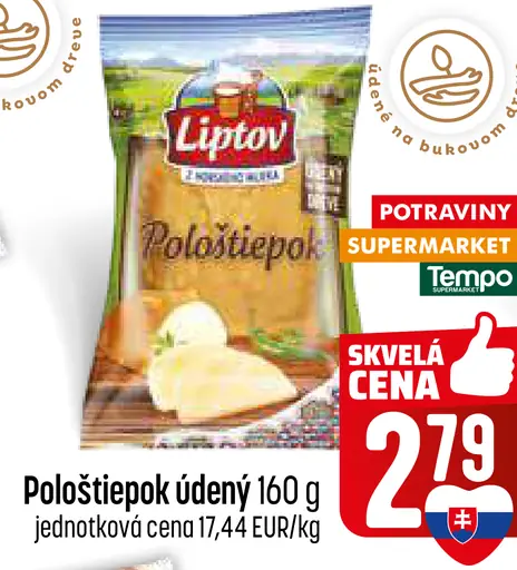 Liptov Pološtiepok údený syr