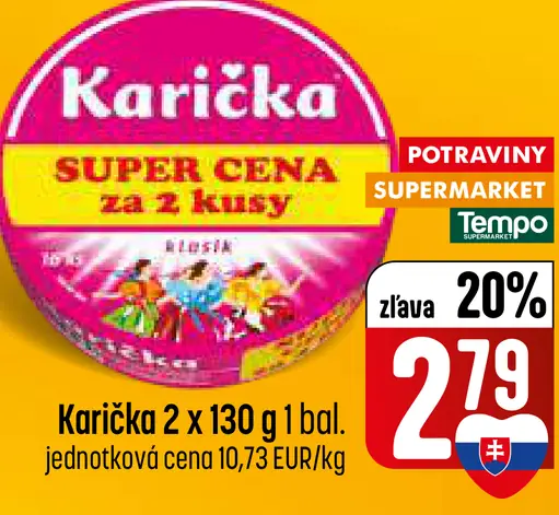 Karička tavený syr 2×130 g