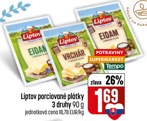 Liptov porciované plátky syr 3 druhy