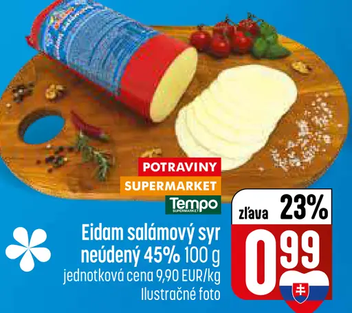 Eidam salámový syr neúdený 45%