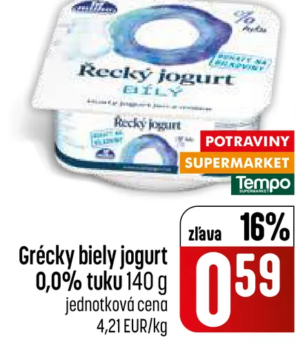 Rajo Grécky jogurt biely 0% tuku