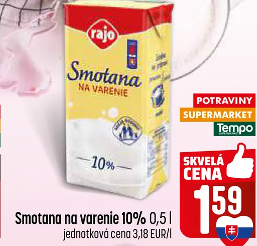 Rajo Smotana na varenie 10%
