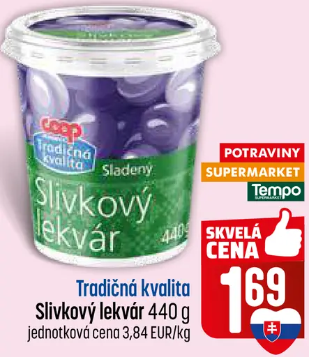 Tradičná kvalita Slivkový lekvár sladený