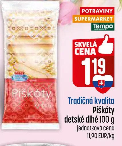 Piškóty detské dlhé