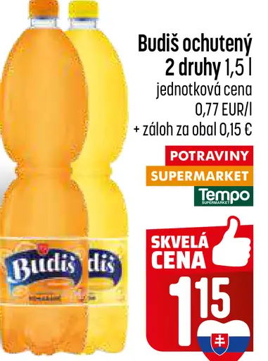 Budiš ochutený nápoj 2 druhy