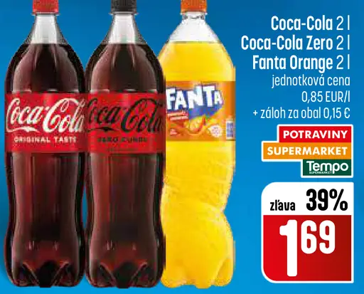 Coca-Cola, Fanta orange, Coca-Cola zero nealkoholický nápoj