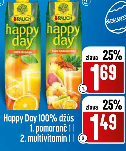 Rauch Happy Day 100% džús pomarančový