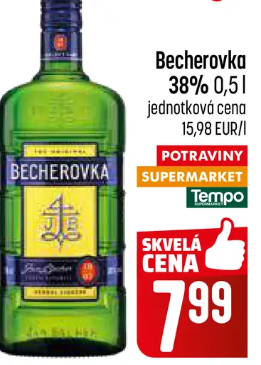 Becherovka Bylinný likér 38 %
